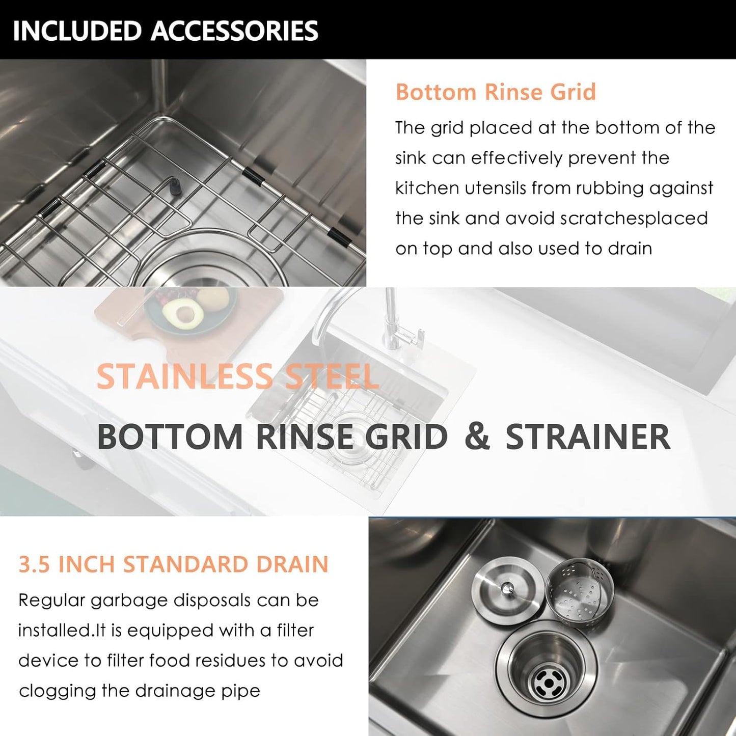 15X15 Inch Drop in Bar Sink Workstation - 15 Inch Outdoor Rv Drop in Sink 16 Gauge Stainless Steel Single Bowl Small Bar Sink with Cutting Board