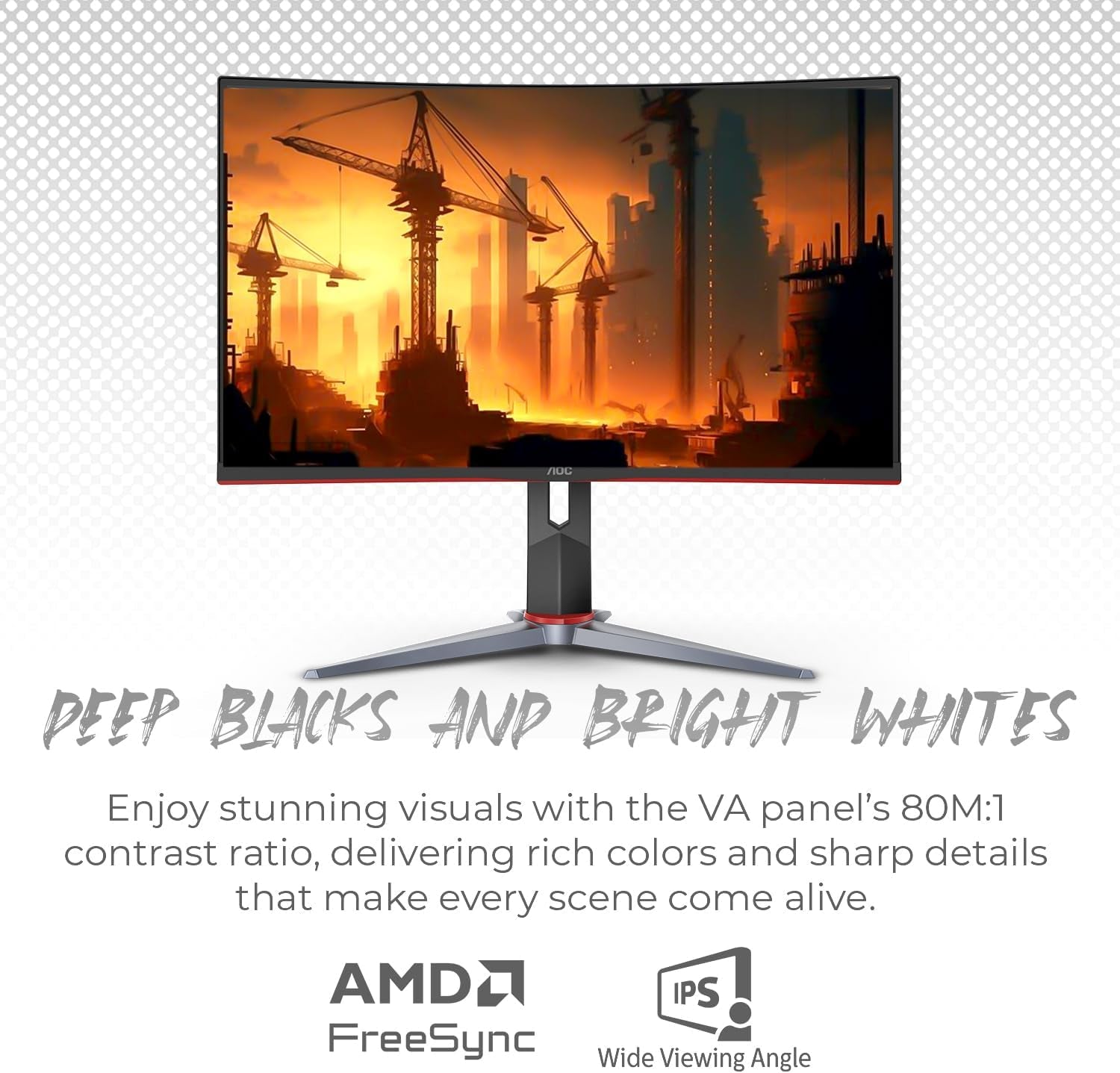 C27G2Z 27" Curved Frameless Ultra-Fast Gaming Monitor, FHD 1080P, 0.5Ms 240Hz, Freesync, 2X HDMI 2.0, 1X Display Port, Height Adjustable, Xbox PS5 Switch Ready, 3-Year Zero-Bright-Dot