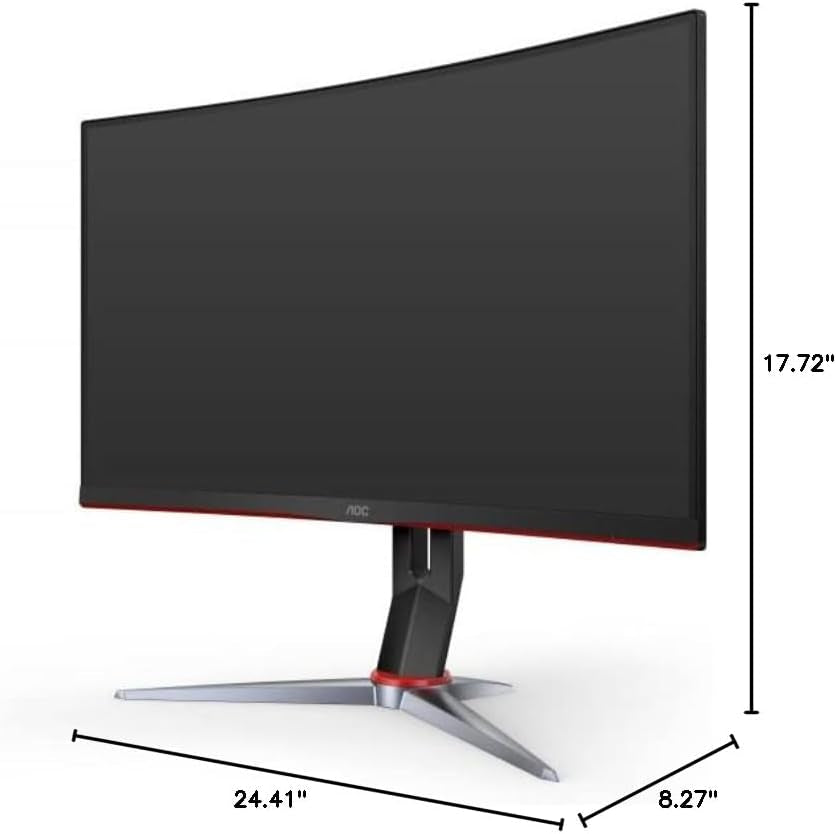 C27G2Z 27" Curved Frameless Ultra-Fast Gaming Monitor, FHD 1080P, 0.5Ms 240Hz, Freesync, 2X HDMI 2.0, 1X Display Port, Height Adjustable, Xbox PS5 Switch Ready, 3-Year Zero-Bright-Dot